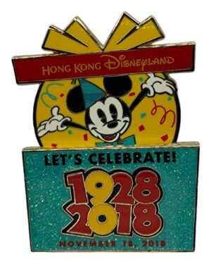 Let's Celebrate! Mickey Mouse 90th Anniversary Present Slider Pin