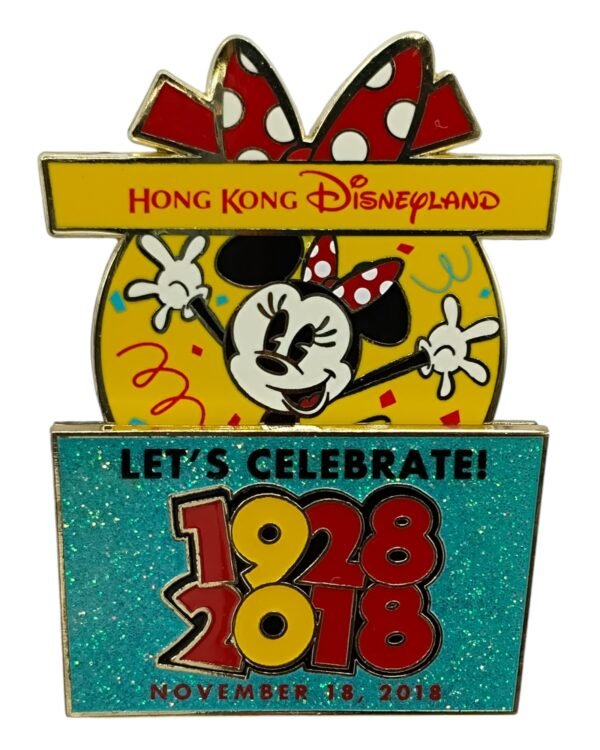 Let's Celebrate! Minnie Mouse 90th Anniversary Present Slider Pin