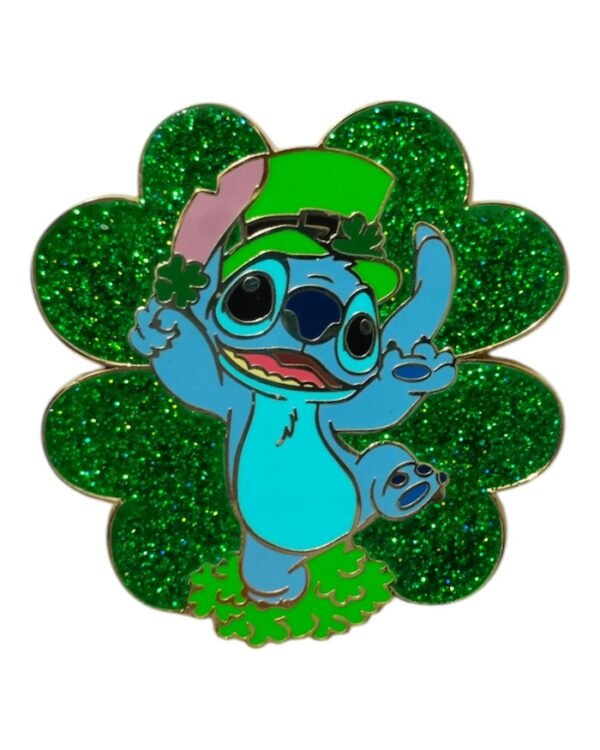 Stitch St. Patrick's Day Jumbo Pin in Big Clover