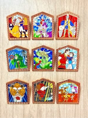 Beauty and the Beast Stained Glass Windows Set